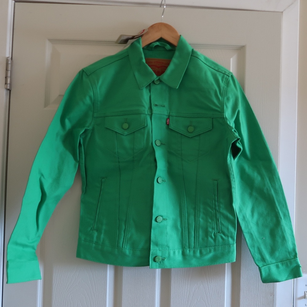 Levi's Bright Green Raw Unwashed Denim Jacket